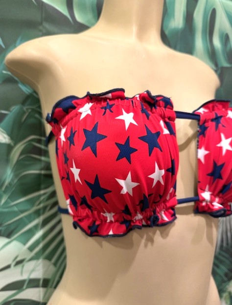 SALE Ella Reversible Ruffle Top Patriot Red Stars