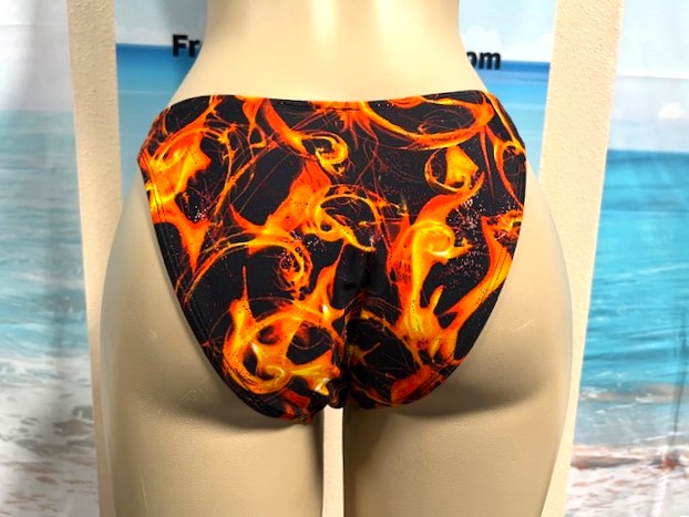 Exuma Bottoms Black Orange Flames