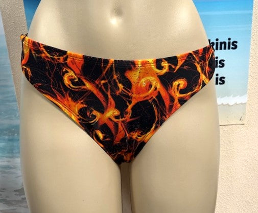 Exuma Bottoms Black Orange Flames