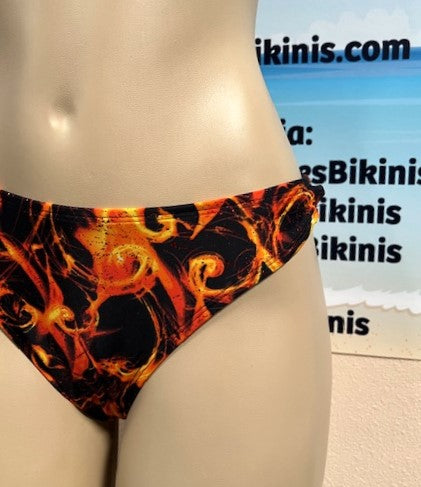 Exuma Bottoms Black Orange Flames