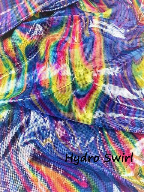 Cabo Tie Side Bottoms Rainbow Swirl Hologram