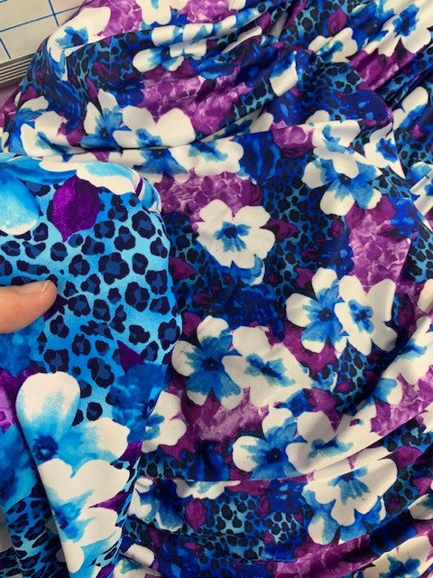 Cali Bottoms Purple Blue Hibiscus