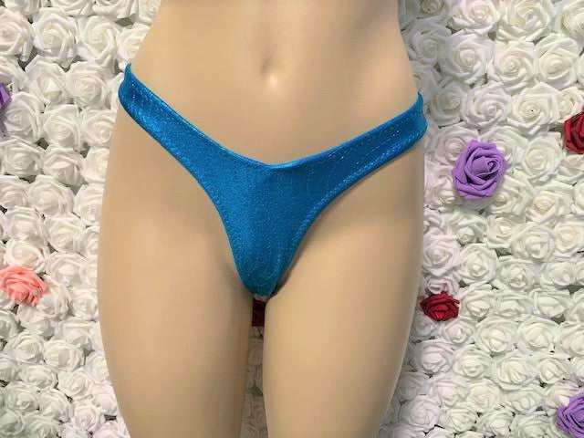 Capri Bottoms Bright Turquoise Swirl Metallic