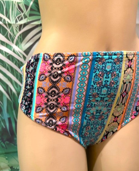 High Waist Bottoms Boho Aqua