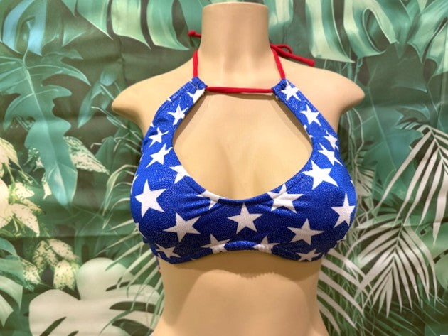 Kylie Halter Top Patriotic Stars METALLIC