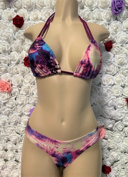 Layla Triangle Top Plum Tie Dye