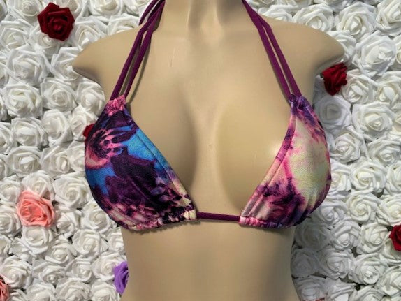 Layla Triangle Top Plum Tie Dye