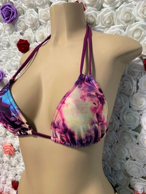 Layla Triangle Top Plum Tie Dye