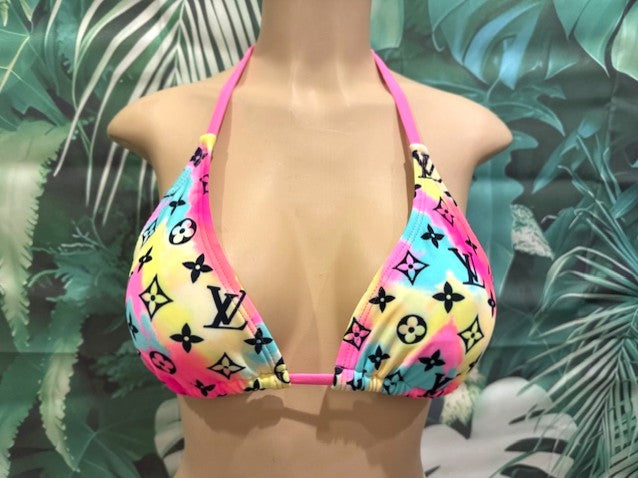 Lyla Triangle Top LV Pink Turquoise