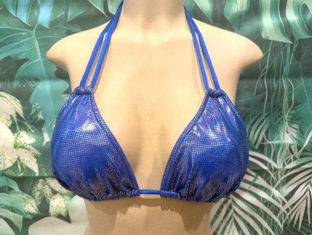 SALE Layla Skimpy Triangle Top Royal Blue Acid Hologram