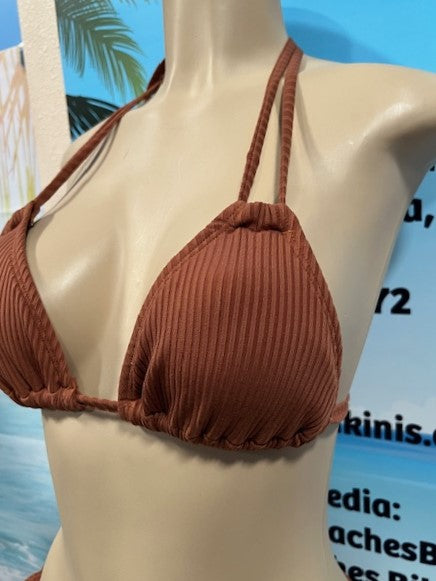 Layla Triangle Top Brown Sugar Ribbed
