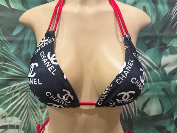 Layla Triangle Top Designer CC Black White Red