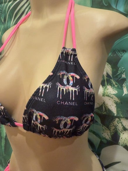 Layla Triangle Top Dripping CC Black Pink