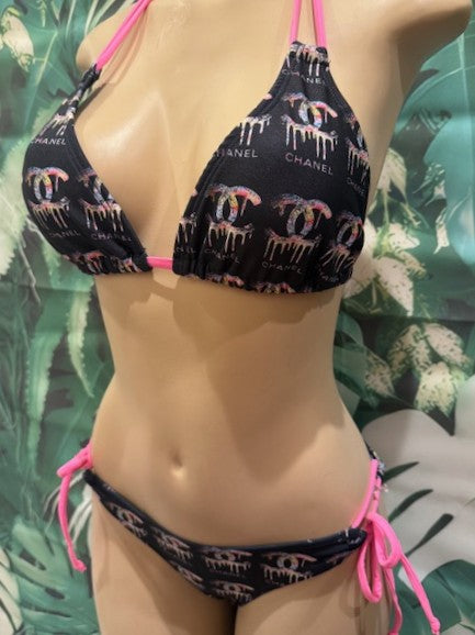 Layla Triangle Top Dripping CC Black Pink
