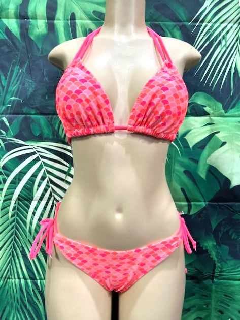 Cabo Tie Side Bottoms Neon Coral Mermaid