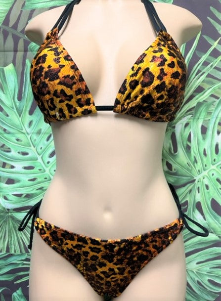 Layla Triangle Top Golden Leopard