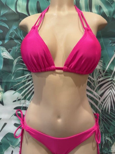 Layla Triangle Top Hot Pink Glisten