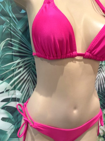 Layla Triangle Top Hot Pink Glisten