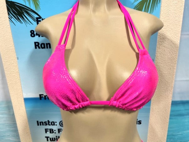 Layla Triangle Top Hot Pink Fantasy