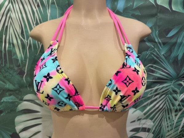 Layla Triangle Top LV Pink Turquoise