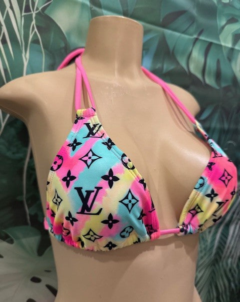 Layla Triangle Top LV Pink Turquoise