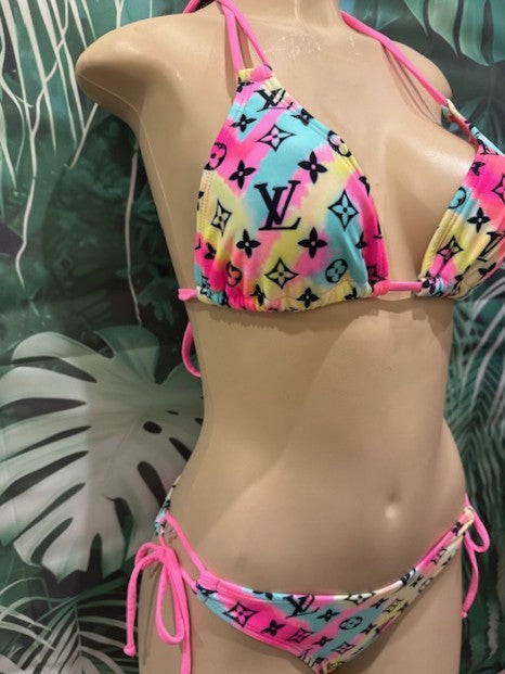 Layla Triangle Top LV Pink Turquoise
