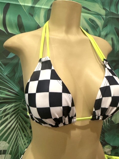 Layla Triangle Top Nascar Flag Electric Yellow Ties