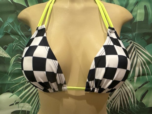Layla Triangle Top Nascar Flag Electric Yellow Ties