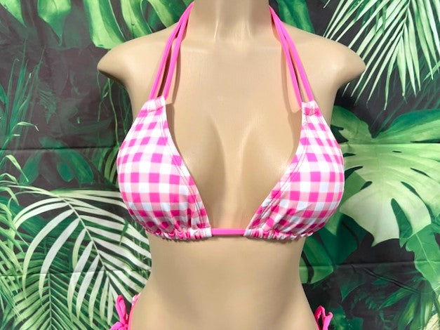 Layla Triangle Top Pink Cowgirl Gingham