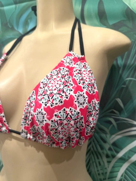 Layla Triangle Top Pink Black Mandala