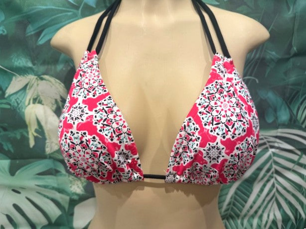 Layla Triangle Top Pink Black Mandala