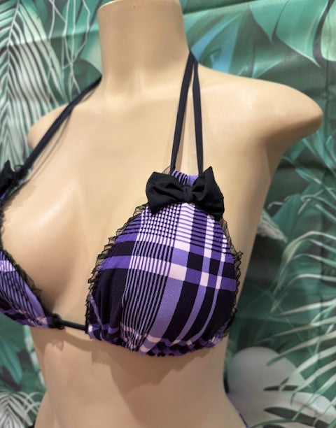 Layla Triangle Top Purple As If Plaid