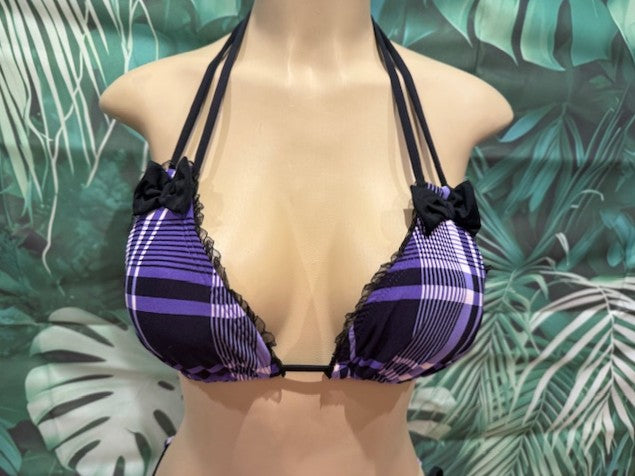 Layla Triangle Top Purple As If Plaid