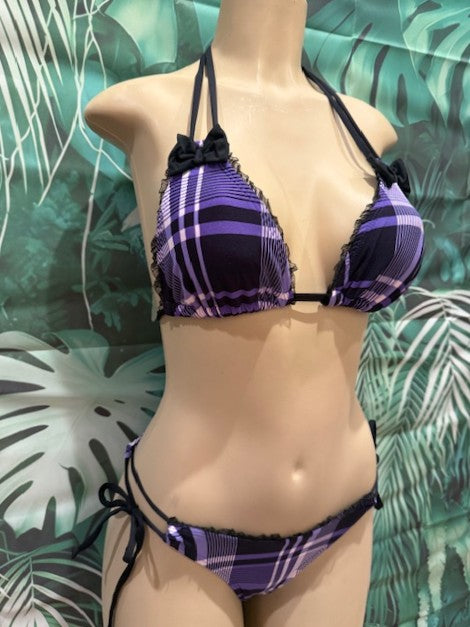 Layla Triangle Top Purple As If Plaid