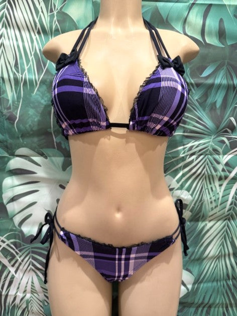 Layla Triangle Top Purple As If Plaid