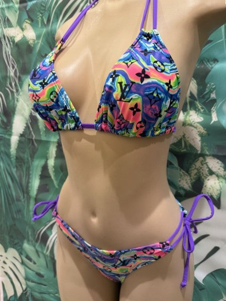 Cabo Tie Side Bottoms LV Purple Swirl