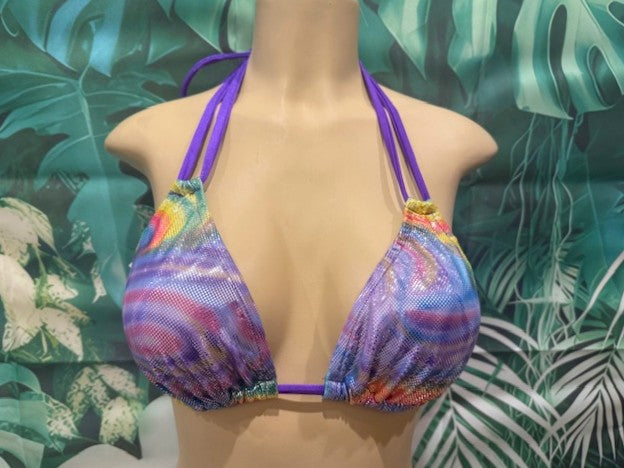 Layla Triangle Top Rainbow Swirl Hologram