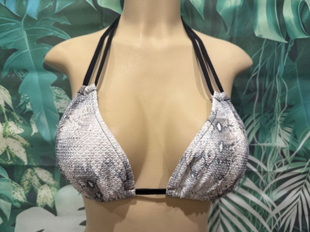 Layla Triangle Top White Black Rattlesnake