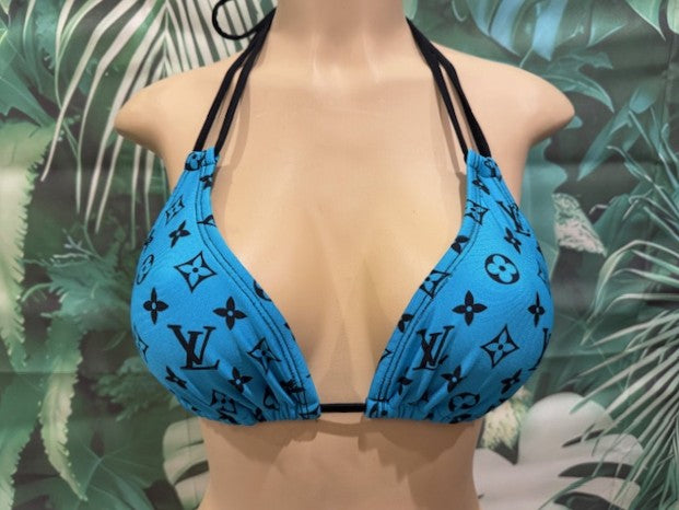 Layla Triangle Top LV Turquoise Black