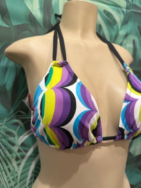 Layla Triangle Top Purple Black Wavy