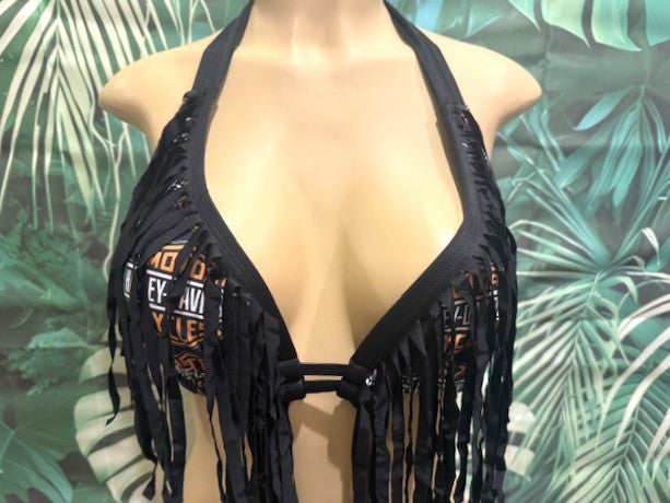 Lola Double String Top HARLEY BLACK FRINGE
