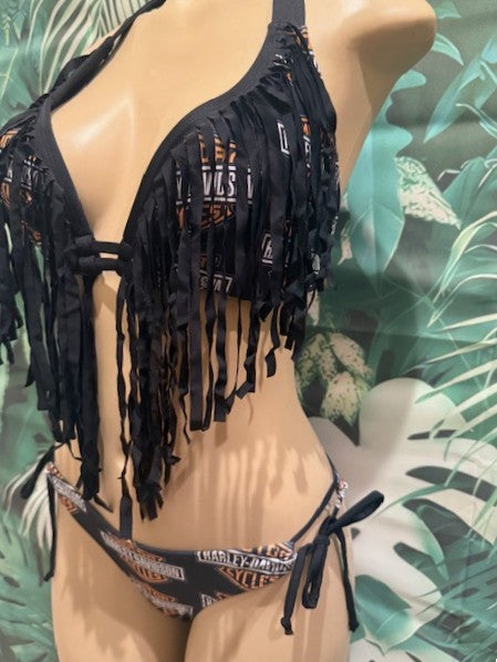 Lola Double String Top HARLEY BLACK FRINGE