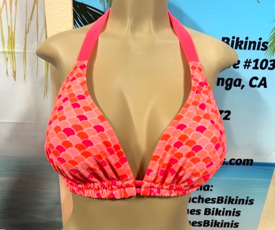 Lola Double String Bikini Top Neon Coral Mermaid