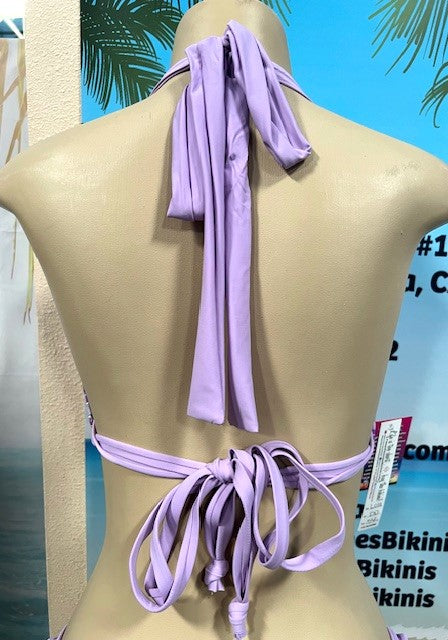 Lola Double String Bikini Top Lavender Swirl