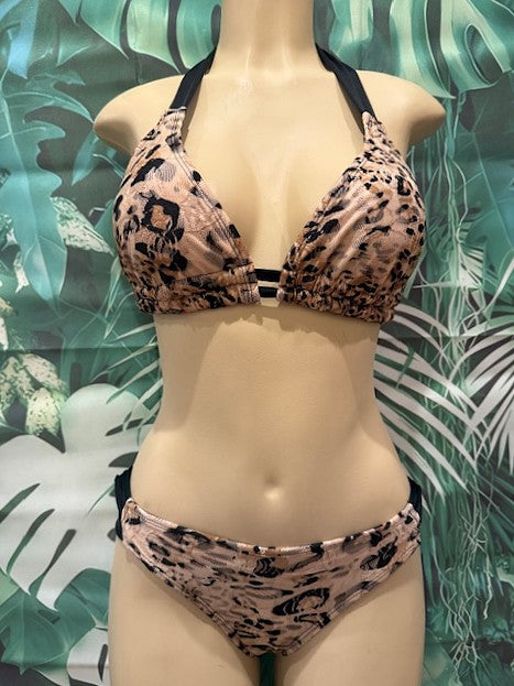 Lola Double String Bikini Top Nakey Leopard