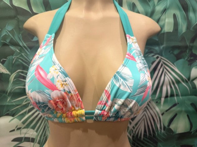 Lola Double String Bikini Top Bahama Bloom Mint