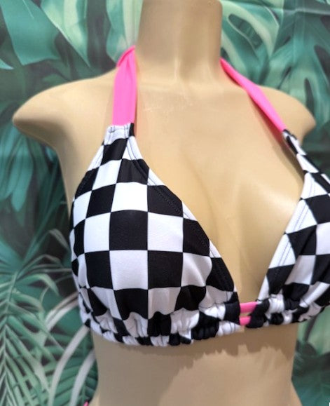 Lola Double String Bikini Top Nascar Flag