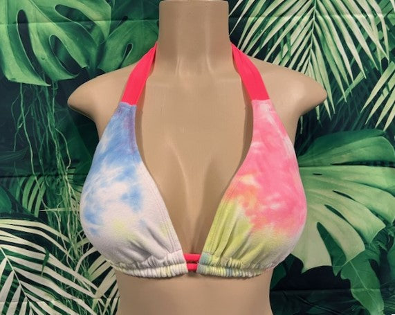 Lola Double String Bikini Top Pastels Tie Dye