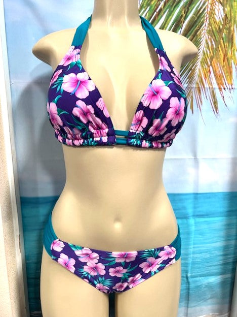 Paradise Bikini Bottoms Plum Plumeria