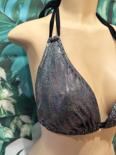 Lolita Double String Top Rainbow Hologram with Black Ties